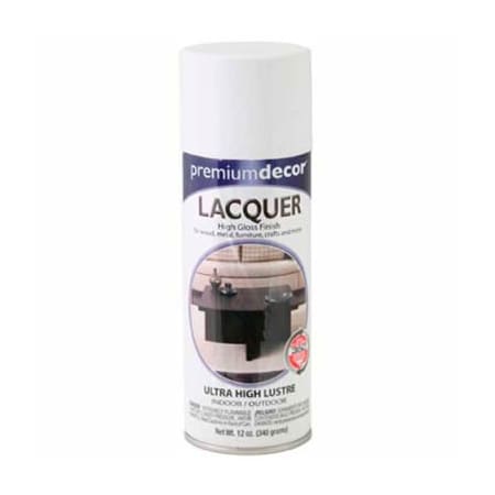 General Paint Premium Dcor Decorative Lacquer Enamel Spray 12 oz. Aerosol Can, White, Lacquer - 204123
